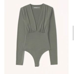 Abercrombie Long-Sleeve Slinky V-Neck Bodysuit *DONATING MONDAY*